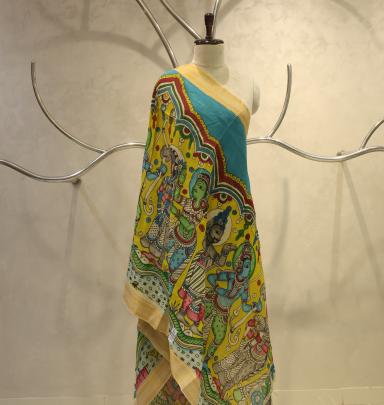 Handpainted kalamkari duppata