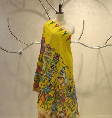 Handpainted kalamkari duppata Handpainted duppatas