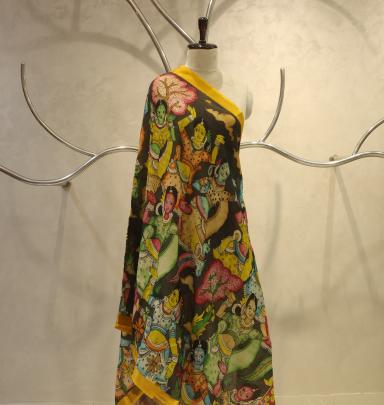 Handpainted kalamkari duppata Handpainted duppatas