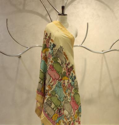 Handpainted kalamkari duppata Handpainted duppatas