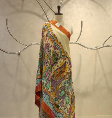 Handpainted kalamkari duppata Handpainted duppatas