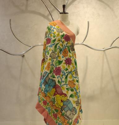 Handpainted kalamkari duppata Handpainted duppatas