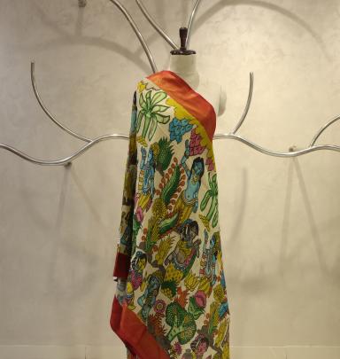 Handpainted kalamkari duppata Handpainted duppatas