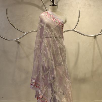 Kora Tissue Embroidery Work Dupatta 