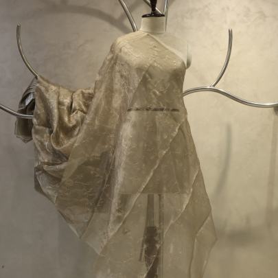 Kora silk embroidery work fabric