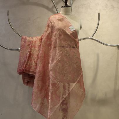 Kora silk embroidery work fabric