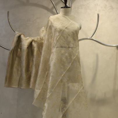 Kora silk embroidery work fabric