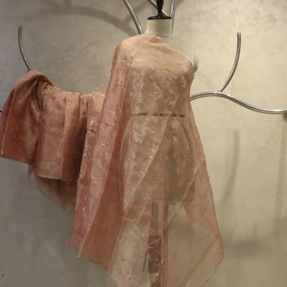 Kora silk embroidery work fabric