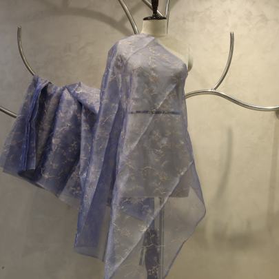 Kora silk embroidery work fabric