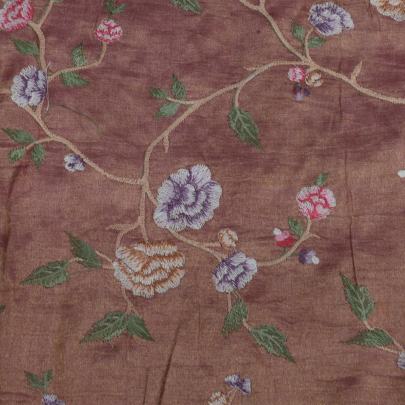 Multicolored embroidery jaal work on pure tissue fabric Banarasi Work