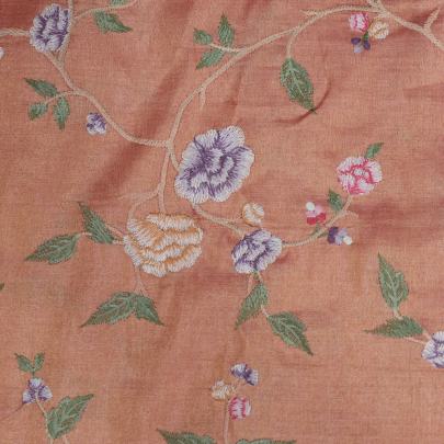 Multicolored embroidery jaal work on pure tissue fabric Banarasi Work