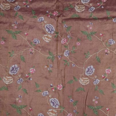 Multicolored embroidery jaal work on pure tissue fabric Banarasi Work