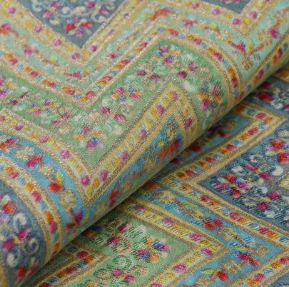 Munga Silk Multi-Colour Zig-Zag With Banarasi Work/