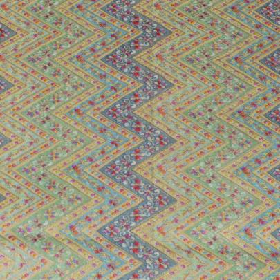 Munga Silk Multi-Colour Zig-Zag With Banarasi Work/ Pure Banarasi fabrics