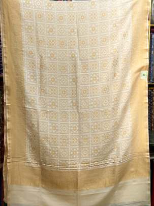 Munga silk duppata with fine golden & silver banarasi work ( Dyeable )/ Munga silk duppatas