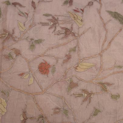 Organza applique work fabric Banarasi Work