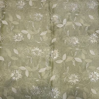 Organza embroidery work fabric Banarasi Work