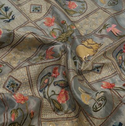 Organza tissue embroidery work fabric