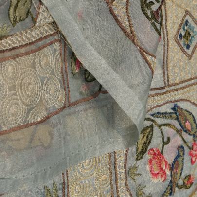 Organza tissue embroidery work fabric Banarasi Work