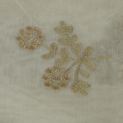 Pure Chanderi with Golden Embroidery & Gotapatti Butta work fabric Pure Banarasi fabrics