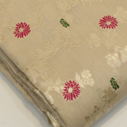 Pure Munga silk meenakari work fabric