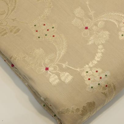 Pure Munga silk meenakari work fabric