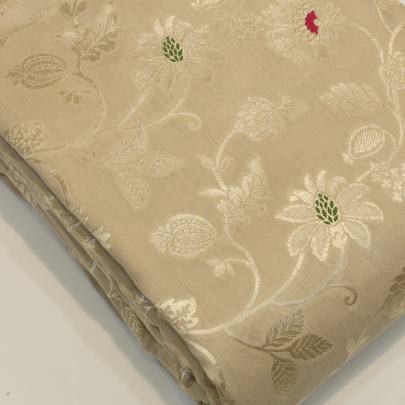 Pure Munga silk meenakari work fabric