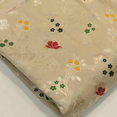 Pure Munga silk meenakari work fabric