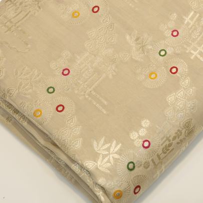 Pure Munga silk meenakari work fabric