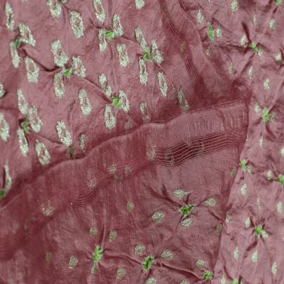 Pure handwoven banarasi bandhej fabric/ Banarasi Bandhej 