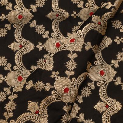 Pure handwoven banarasi fabric