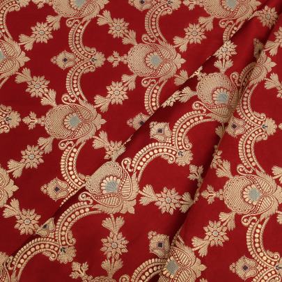 Pure handwoven banarasi fabric