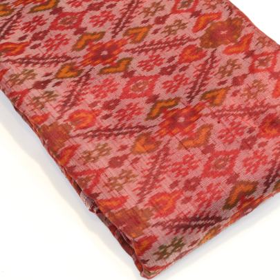 Raw silk ikkat fabric