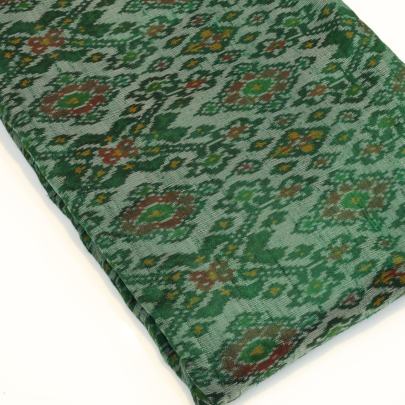 Raw silk ikkat fabric