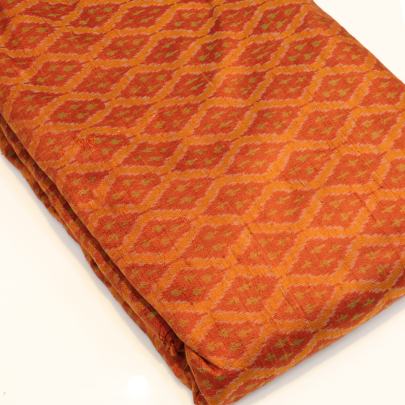 Raw silk ikkat fabric