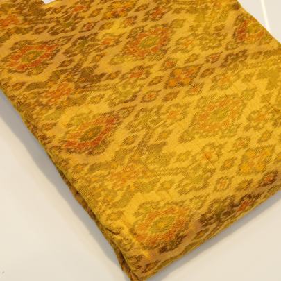 Raw silk ikkat fabric