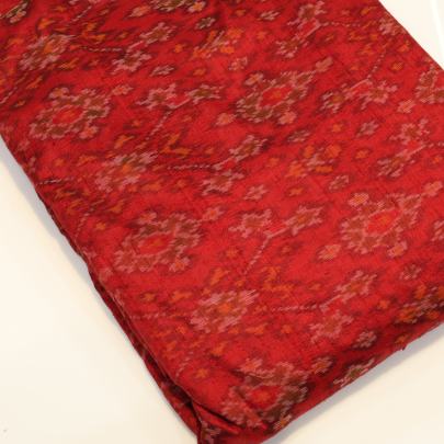 Raw silk ikkat fabric