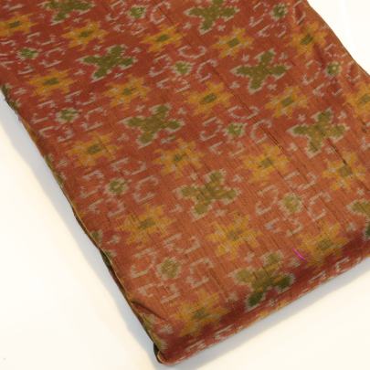 Raw silk ikkat fabric