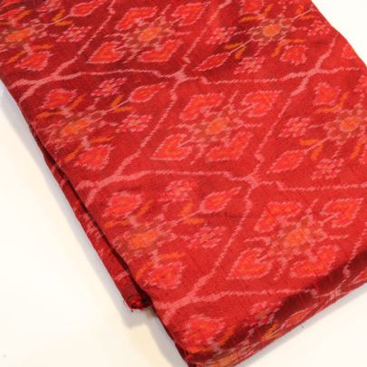 Raw silk ikkat fabric