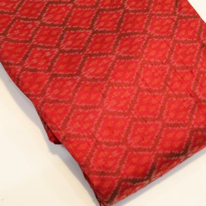 Raw silk ikkat fabric