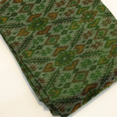 Raw silk ikkat fabric