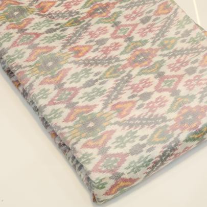Raw silk ikkat fabric