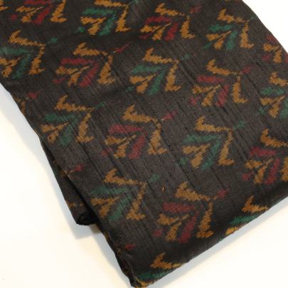 Raw silk ikkat fabric