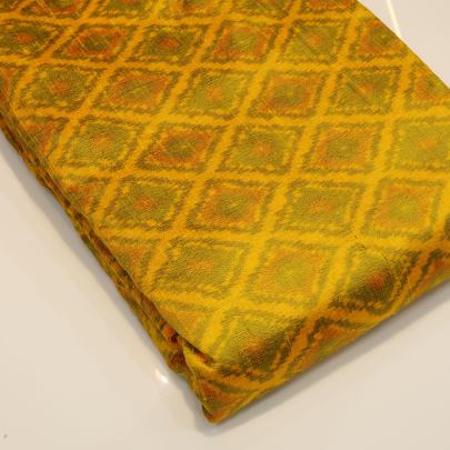 Raw silk ikkat fabric