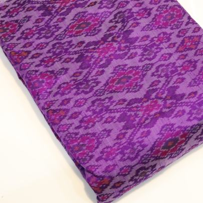 Raw silk ikkat fabric