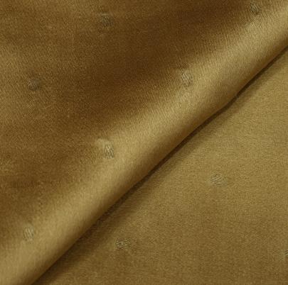 Resham Crepe With Golden Dots Motif & Golden Banarasi Border Golden/