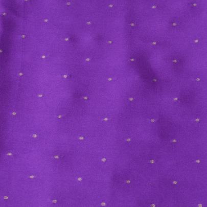Resham Crepe With Golden Dots Motif & Golden Banarasi Border Purple/ Pure Banarasi fabrics