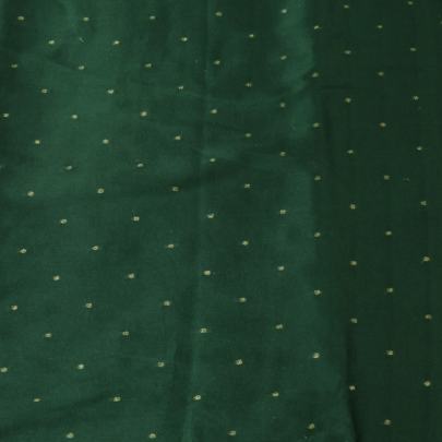 Resham Crepe With Golden Dots Motif & Golden Banarasi Border Green/ Pure Banarasi fabrics