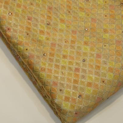 Silk rangkaat with mukesh work fabric