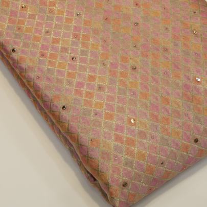 Silk rangkaat with mukesh work fabric